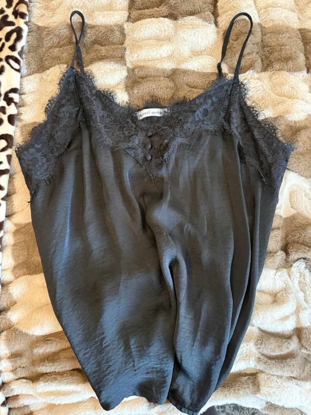 Silky Black Lace Cami Tank